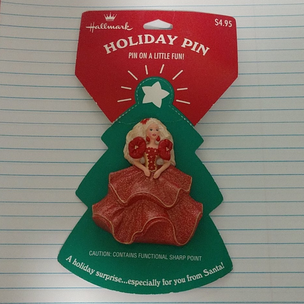 NWT Vintage Barbie Holiday Pin 1995 Hallmark
